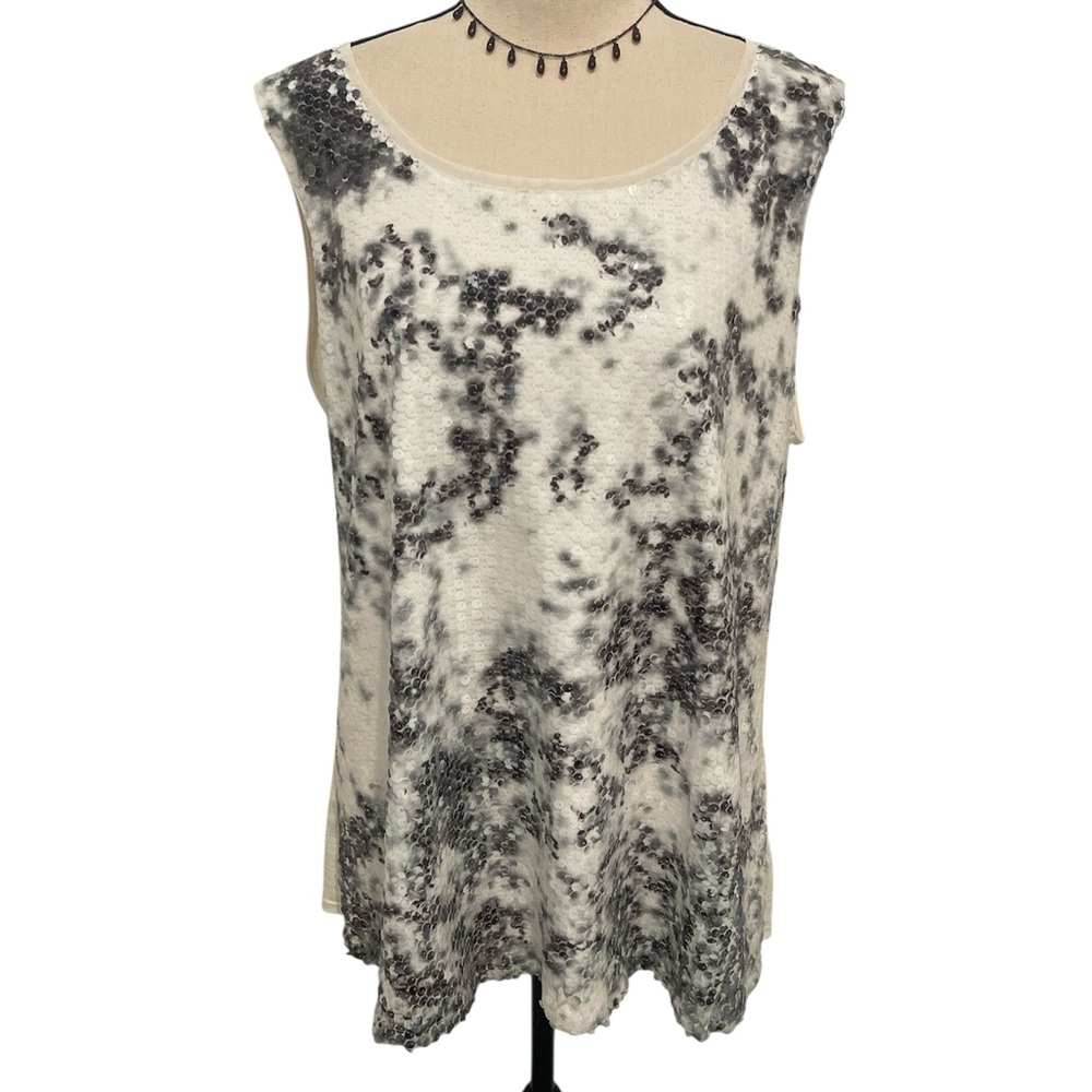 Coldwater Creek | Patterned Sequin Shell Tank Top Sz 1X